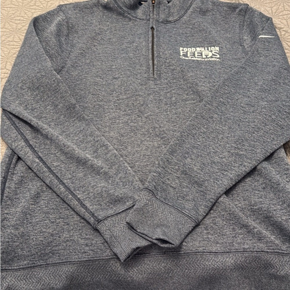 Nike Men's Heathered Blue Zip-Up Sweater
